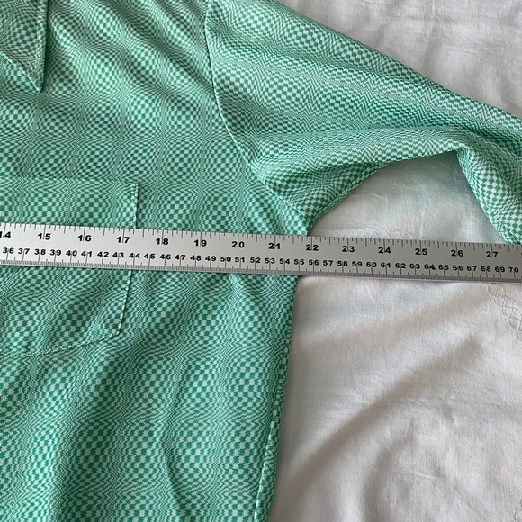 Vintage BVD Men's Peppermint Green Psychedelic Print Button Up LS Shirt Size 16 - Picture 9 of 13